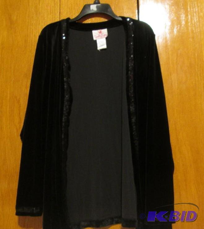 lot 127 image: Quacker Factory black sweater with sequins ar...