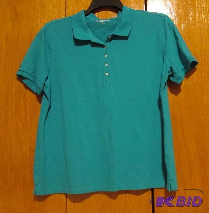lot 140 image: Croft and barrow aqua collared shirt size XL...