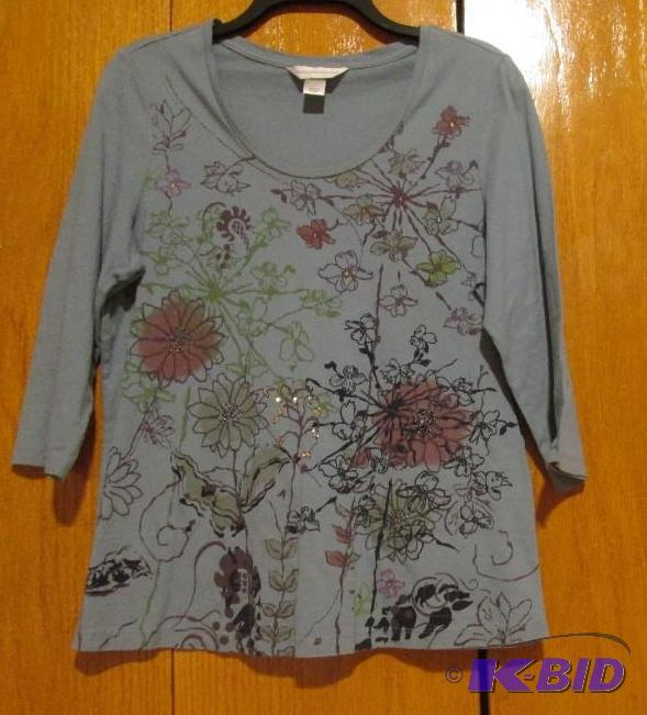 lot 144 image: Christopher and Banks , blue flowered shirt s...