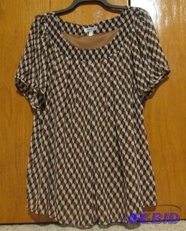 lot 145 image: Dress Barn brown and blue top size 2X...