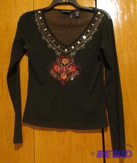 lot 149 image: New York and company dark brown top size XS...