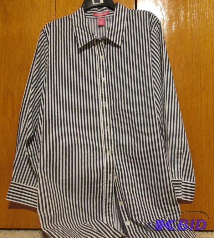 lot 160 image: Woman within white and blue stipped top size...