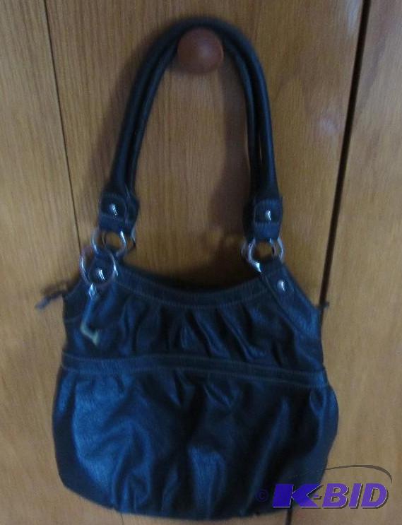 lot 82 image: black purse with &quotL" key chain...