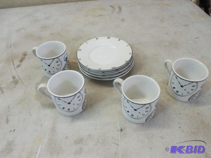 Clock cups and plates...