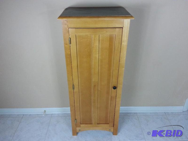lot 11 image: Sonoma Maple Floor Cabinet Table w (3) Shelves