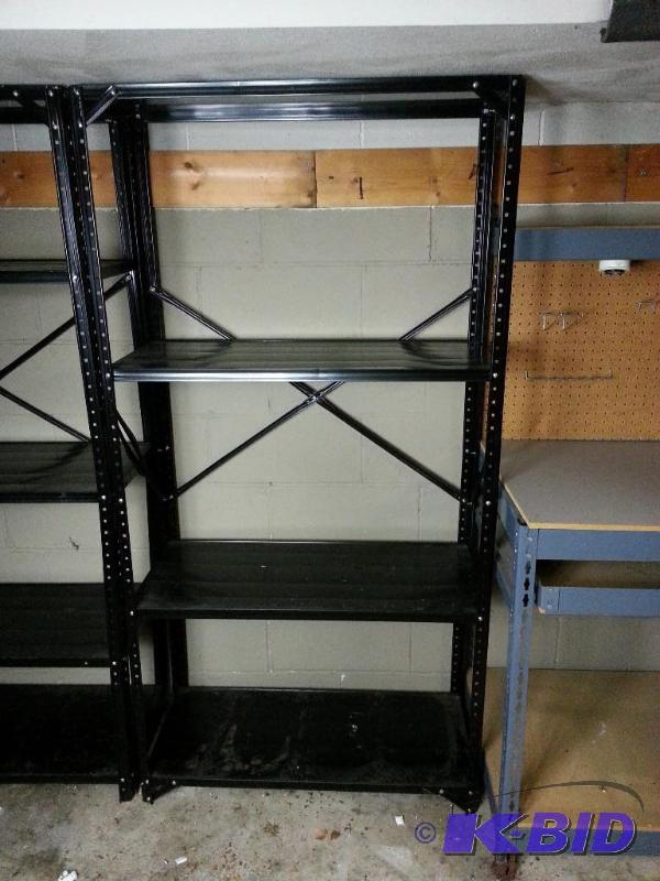lot 129 image: Metal Black Storage Shelving  Racking