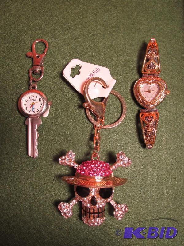 lot 140 image: Two Watches and a Key Chain with some Bling