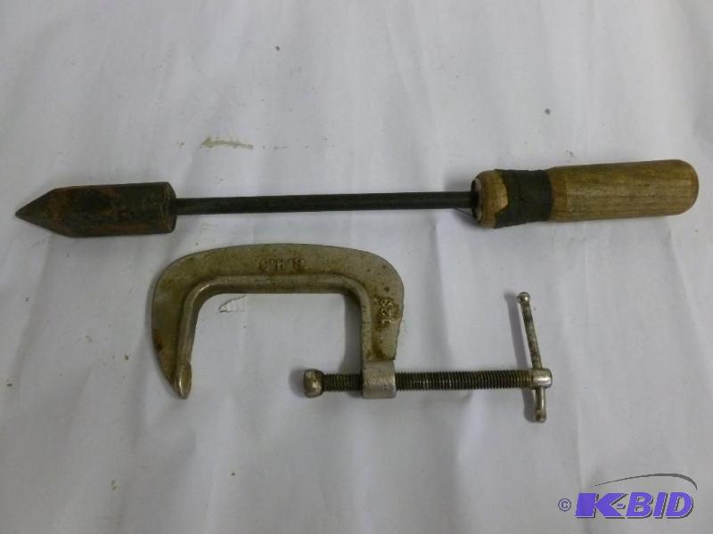 lot 20 image: C Clamp and a Soldering Iron