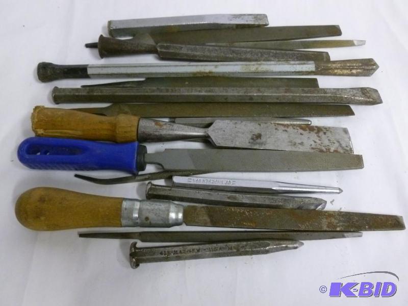 lot 27 image: Mixed Group of Chisels, Punches and files