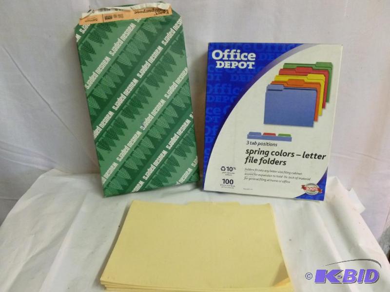 lot 83 image: One Ream of 8 12 x 14 Colored Copy Paper and File Folders
