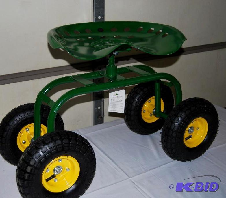 lot 76 image: Garden Seat Caddy, contoured swivel tractor s...