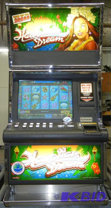 lot 1003 image: KONAMI HERCULITE HAWAIIAN DREAM VIDEO SLOT MACHINE