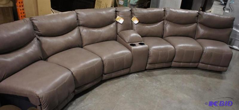 lot 2 image: New Ashley Signature Durablend Leather Sofa -...