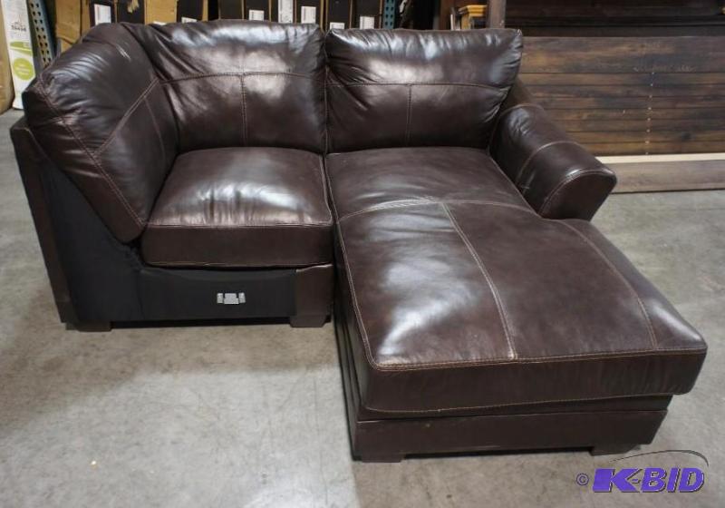 lot 9 image: New Ashley Signature Durablend Leather L-Shap...