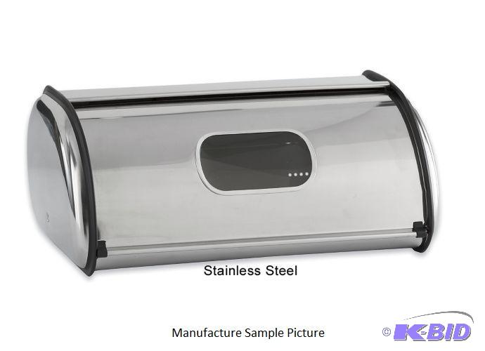 lot 118 image: Window Bread Box - Stainless Steel - Opens up...