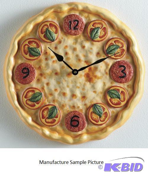 lot 123 image: Pizza Lovers Wall Clock  -&nbspWhat tim...