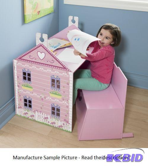 lot 135 image: Girls Dollhouse Desk Combo - Folds into a des...