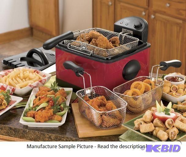 lot 142 image: Ginnys Brand 3.5-qt. Deep Fryer - Red - Make...