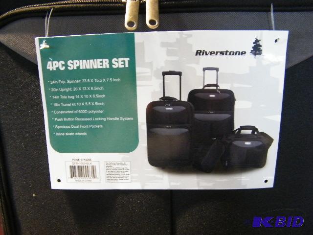 lot 161 image: Four Piece Black Luggage Set by Riverstone - ...