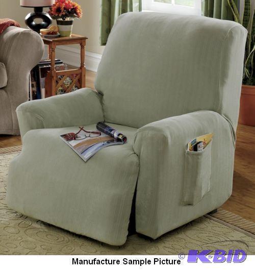 lot 45 image: Stretch Sensations Slipcover - SAGE - Recline...