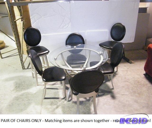 lot 55 image: Set of Two Panorama Nickel Dining Chairs by A...