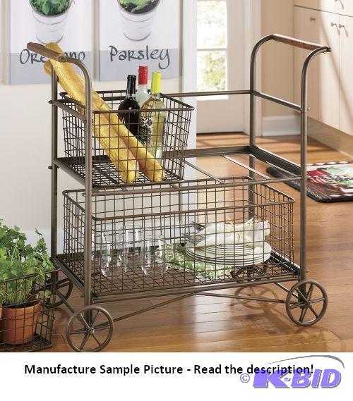 lot 80 image: Three Basket Cart -&nbspRemovable wire baske...