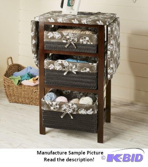 lot 82 image: Ironing Board Storage Cabinet - Three fabric-...