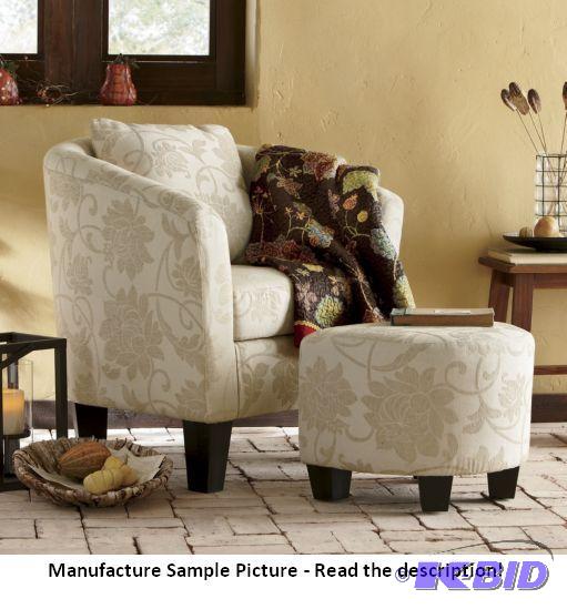 lot 89 image: Crestview Arch Back Chair with Ottoman - ...