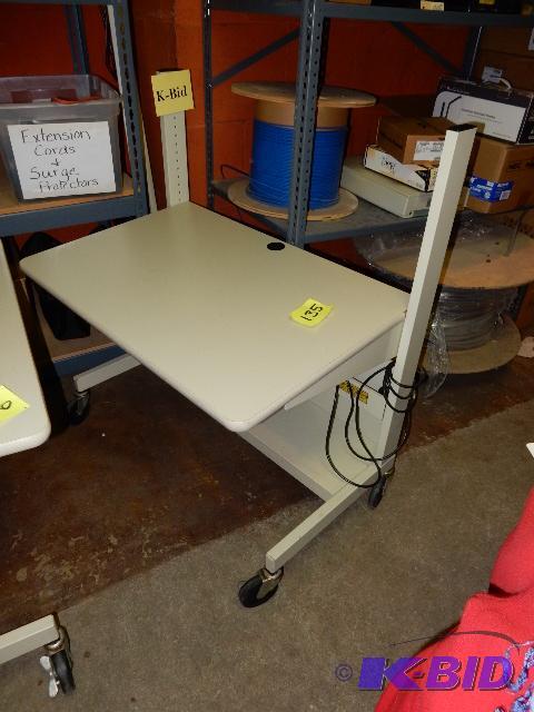 lot 135 image: Metal Desk on Wheels