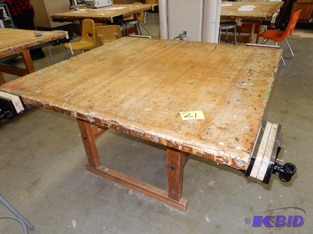 lot 21 image: Butcher Block Work Bench