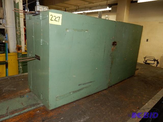lot 227 image: Double sided Wood Storage Cabinet