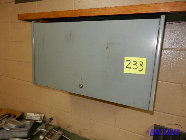lot 233 image: Wall mount storage cabinet and shelf