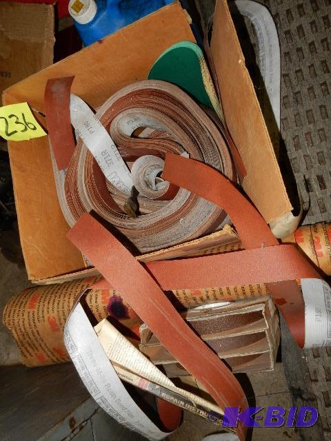 lot 236 image: Belt and disk sandpaper box.