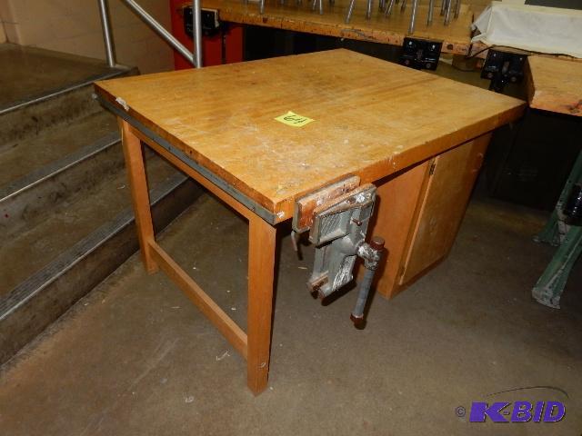lot 64 image: Solid Maple Butcher Block Work Bench