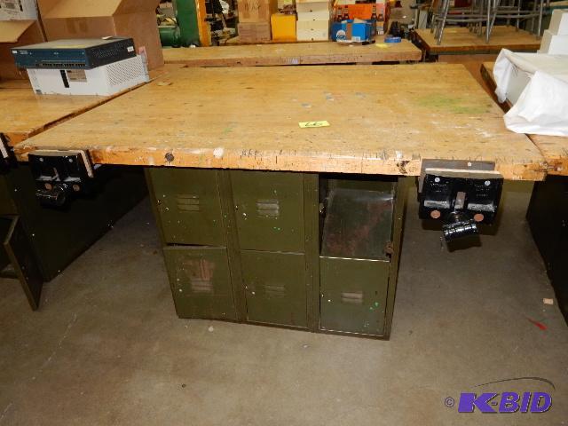 lot 66 image: 4 Station Work bench, Butcher Block