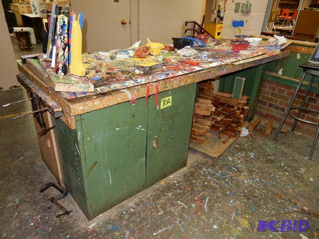 lot 70A image: Solid Wood Maple Work Table