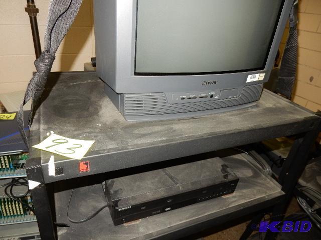 lot 93 image: Sony TV, AV cart, DVDVHS player