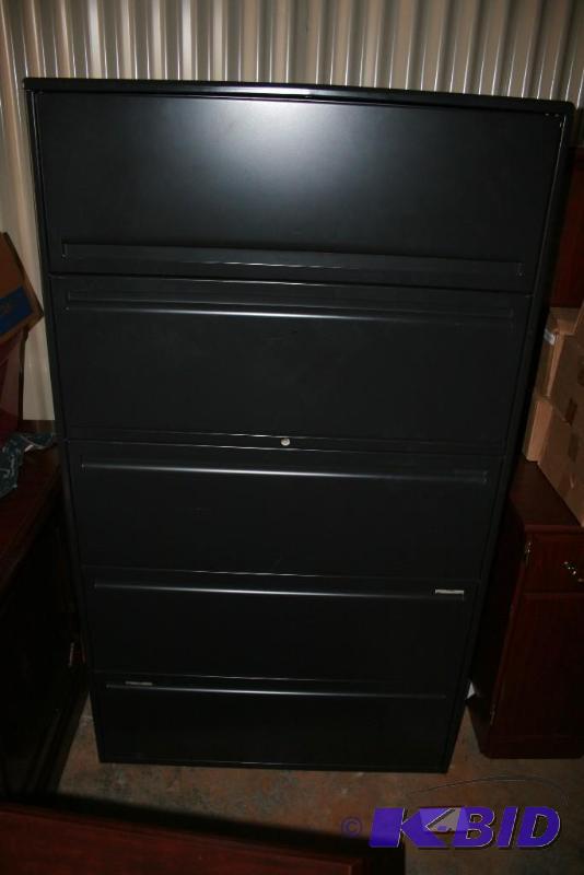 Black Solid Steel Filing Cabinet
