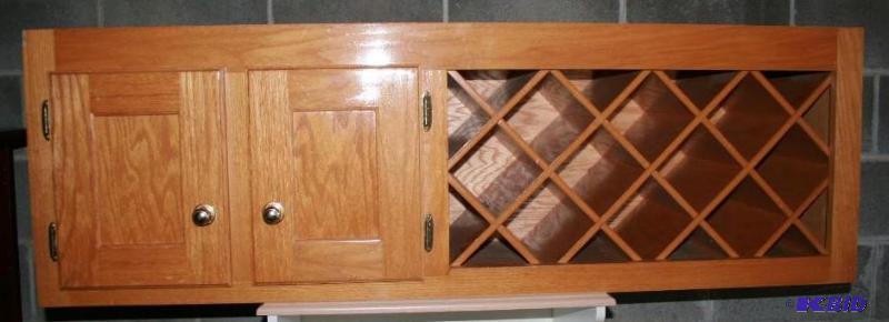 Wall Mount Wine Rack with Cupboard