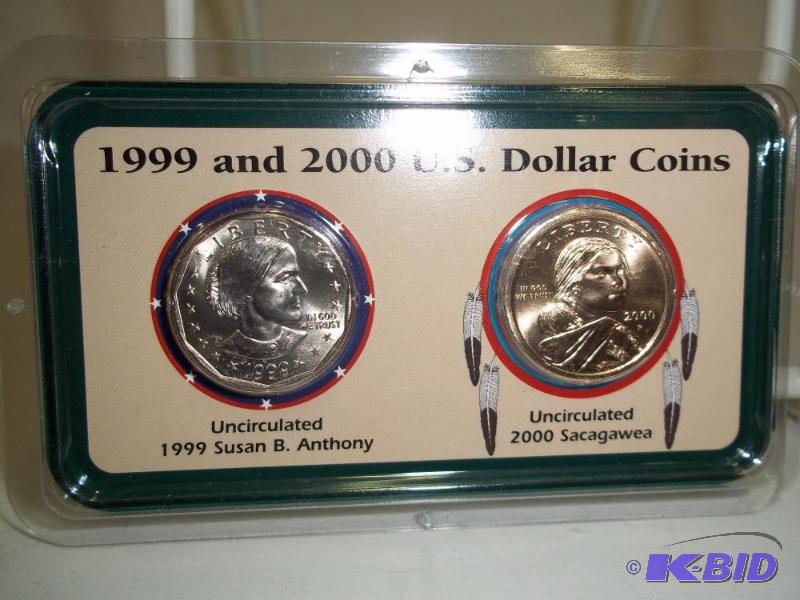 1999 and 2000 US Dollar coins Uncirculated, 1...