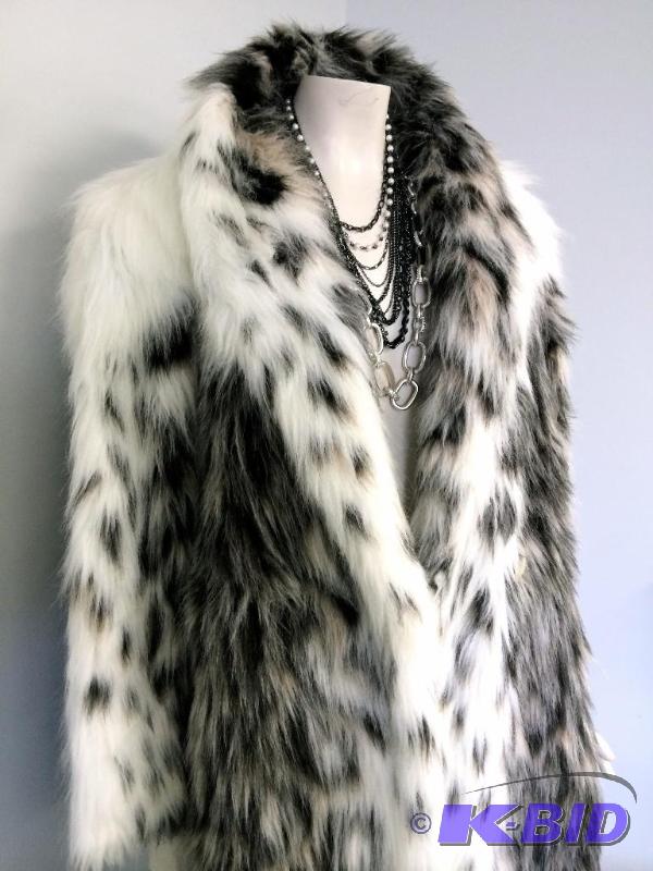 American Hustle Type Vintage Full Length Faux Fur Coat