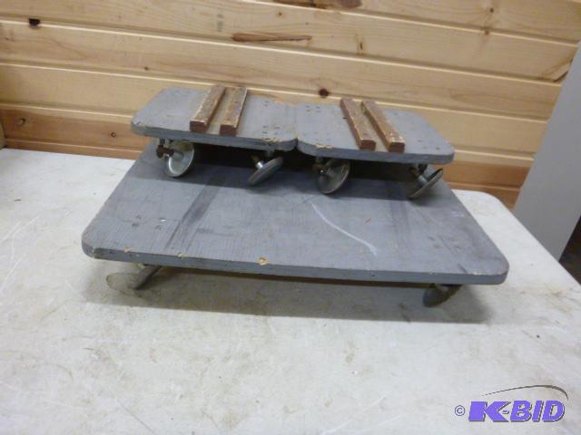 lot 113 image: 3 Piece Homemade Snowmobile Dollys...