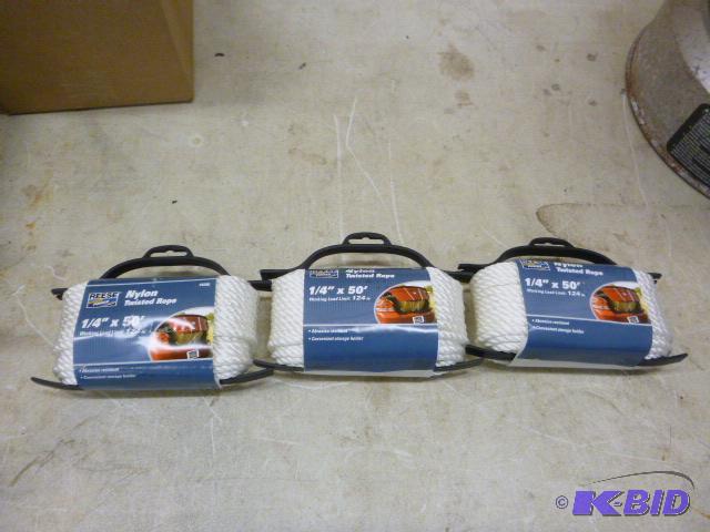 lot 119 image: Three Spools of Reese Nylon Twisted Rope 14&...