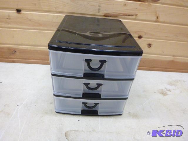 lot 39 image: Three Drawer Storage Container 11" X 10 ...