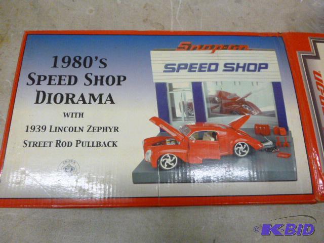 lot 55 image: Crown Premium Snap-On 1980 Speed Shop Diorama...