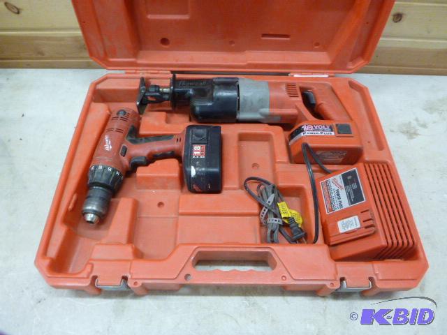 lot 59 image: Milwaukee Power Plus 18 Volt Drill 12" ...