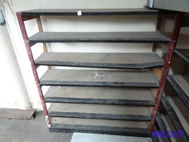 lot 12 image: Wood shelving units. Located upstairs. Buyer ...