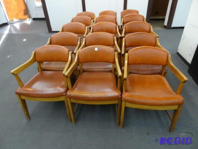 lot 20 image: 15 wood framed side chairs. Paoli chair compa...