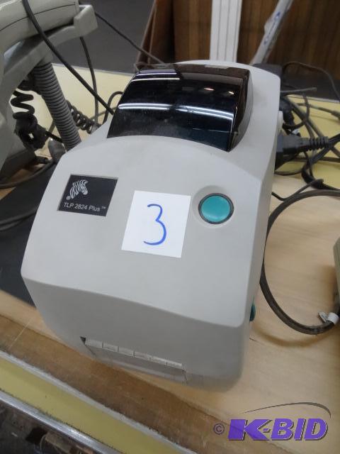 lot 3 image: Zebra TLP2824 plus thermal label printer...