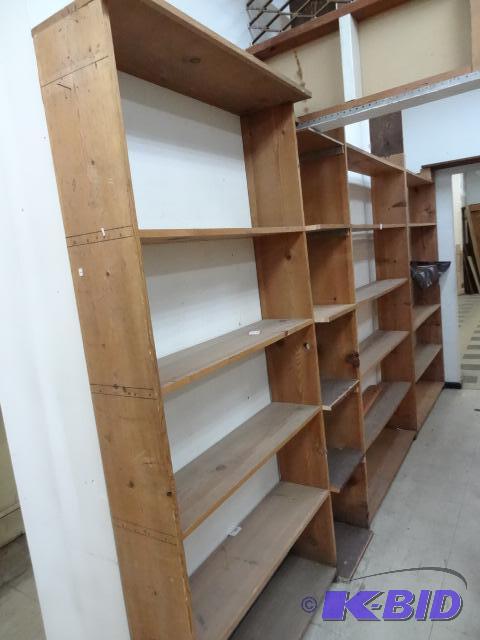 lot 30 image: Misc wood shelving. Buyer removes...